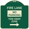 Signmission Fire Lane Tow-Away Zone W/ Right Arrow Heavy-Gauge Aluminum Sign, 18" x 18", G-1818-23977 A-DES-G-1818-23977 - alternate 1